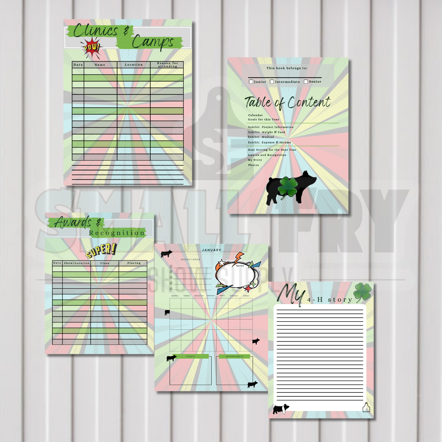 4H Record Book Superhero (Print at Home-Handwritten)