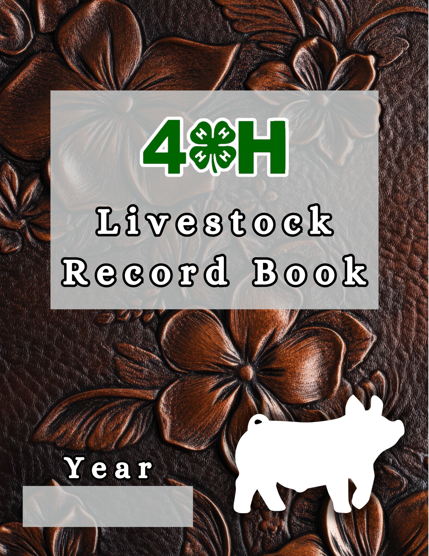 4H Record Book Leather Floral (Print at Home)