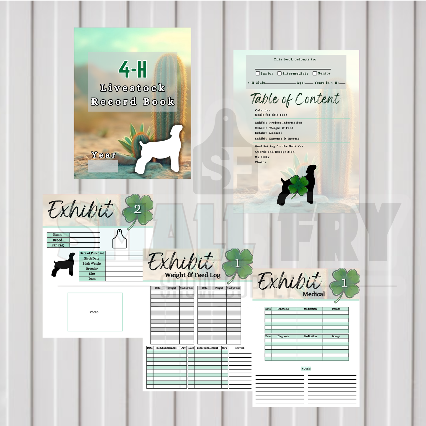 4H Record Book Cactus (Print at Home-Handwritten)