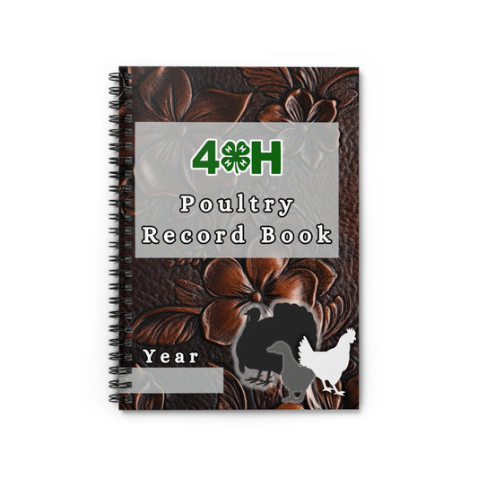4H Record Book Leather Floral (Print at Home)