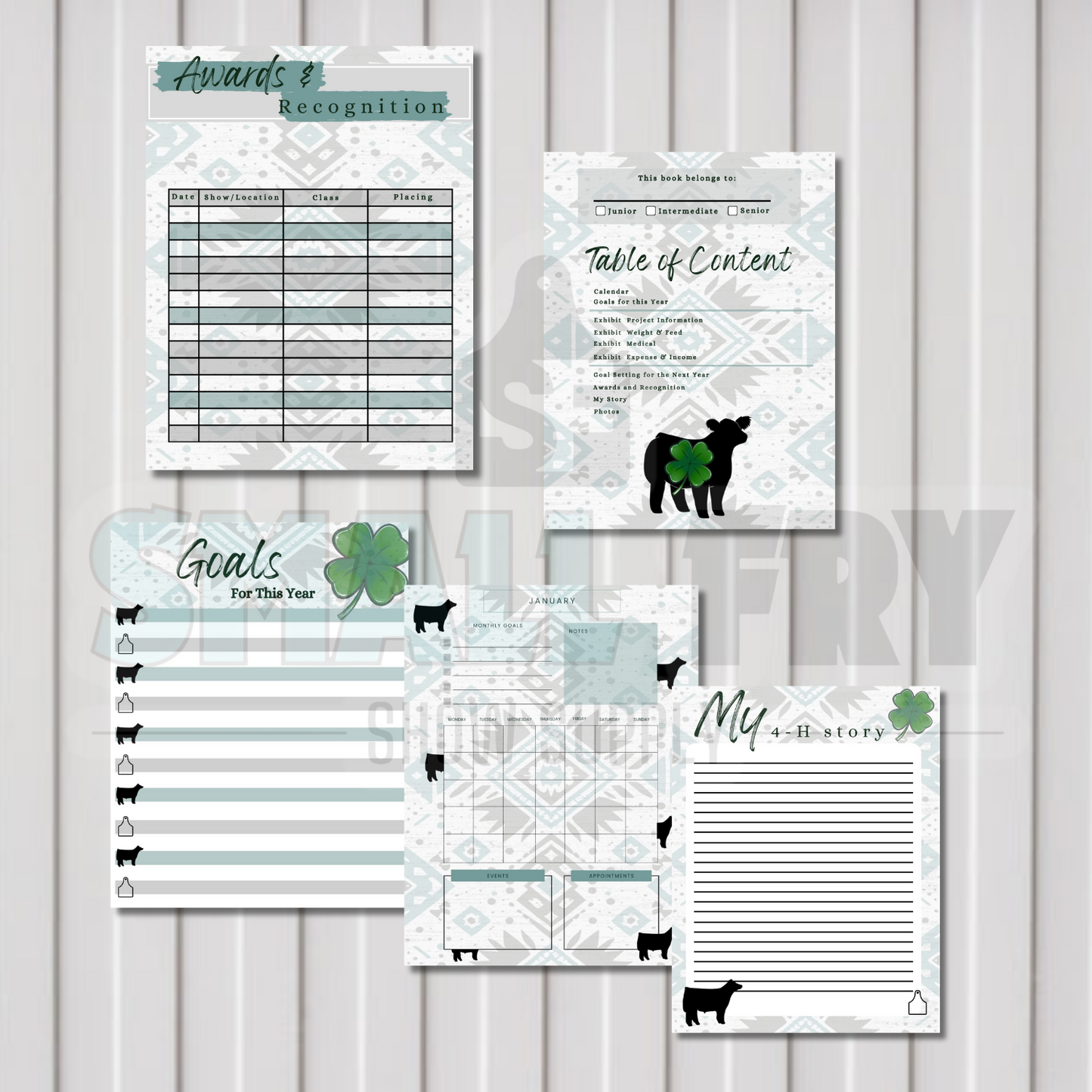 4H Record Book Aztec Pattern (Print at Home)