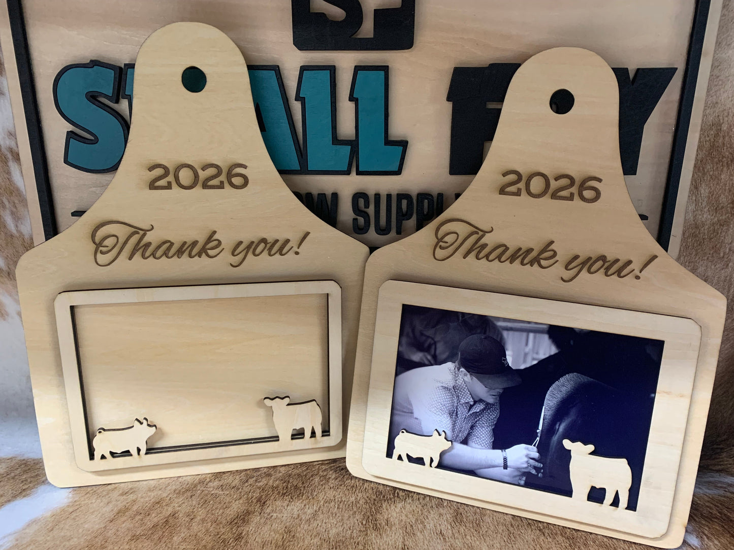 4x6 photo insert ear tag thank you