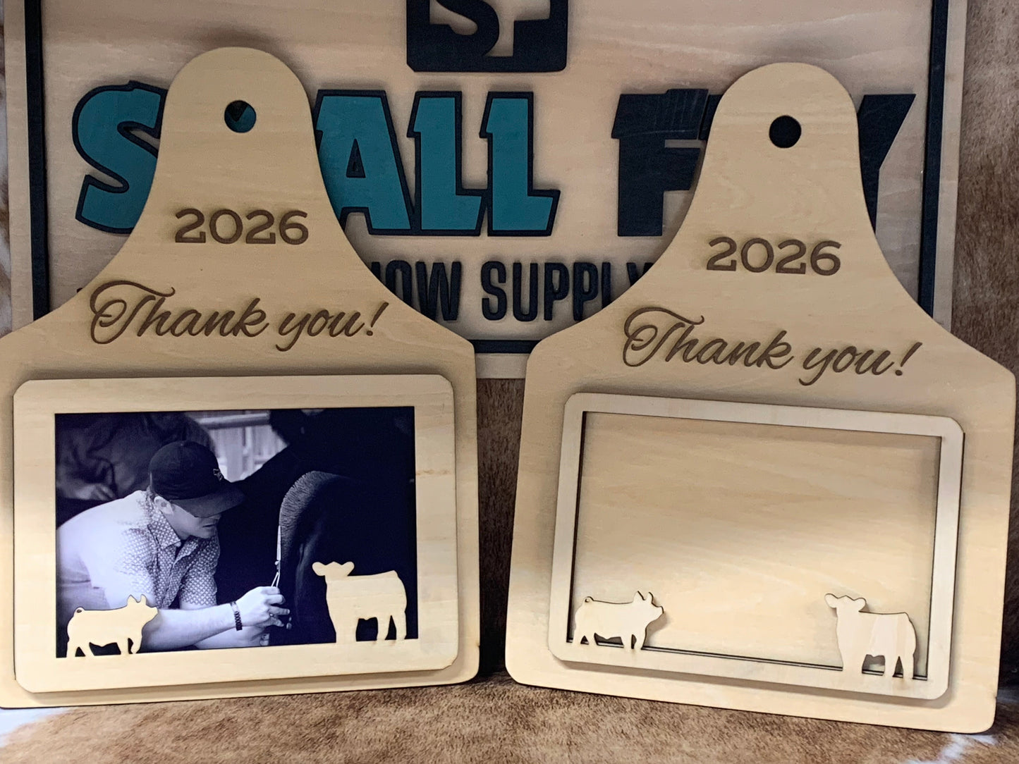 4x6 photo insert ear tag thank you