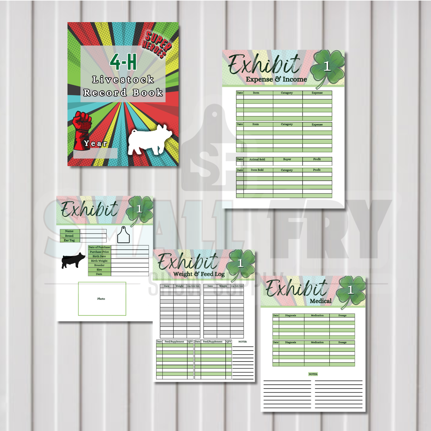 4H Record Book Superhero (Print at Home-Handwritten)
