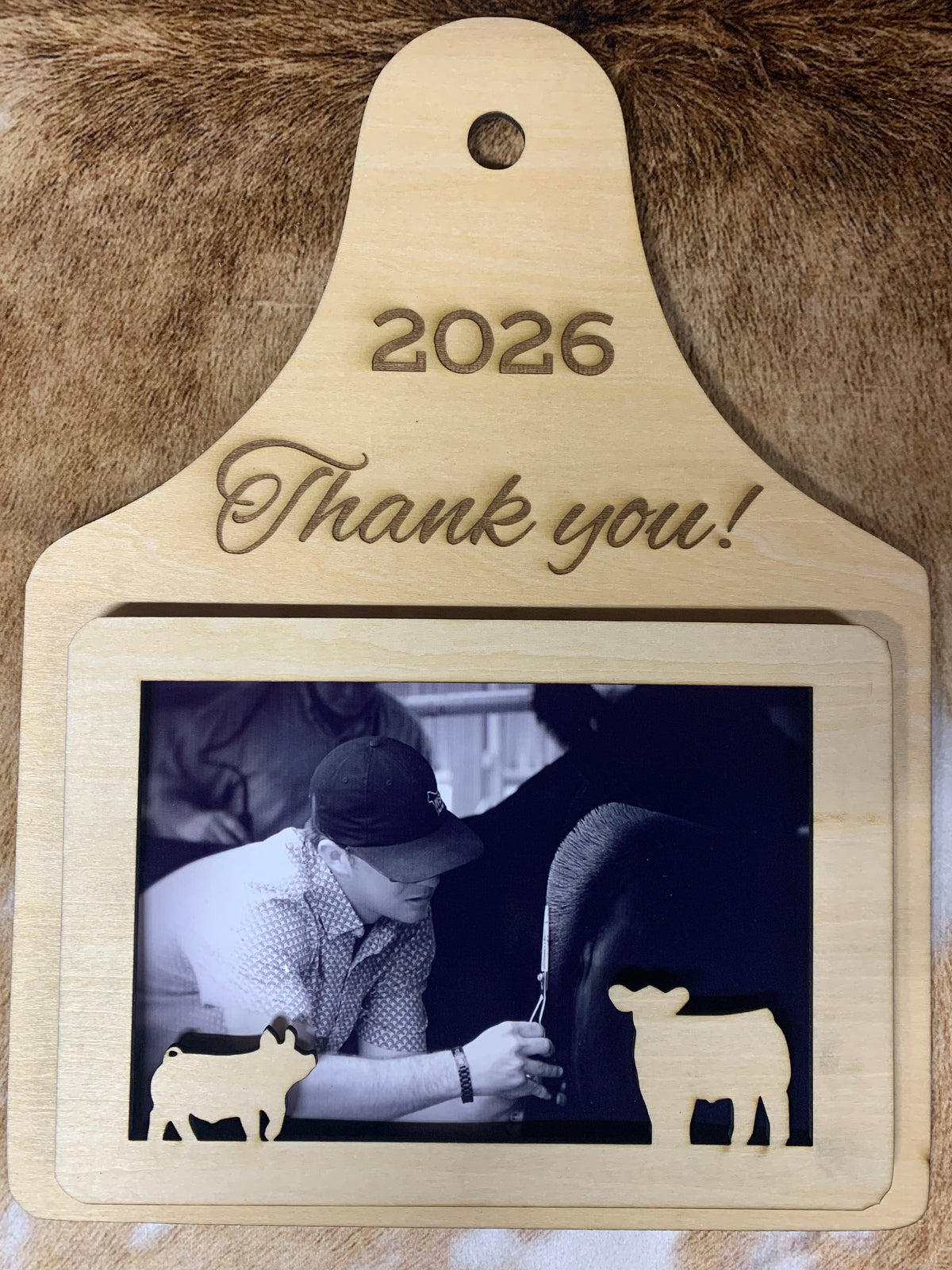 4x6 photo insert ear tag thank you