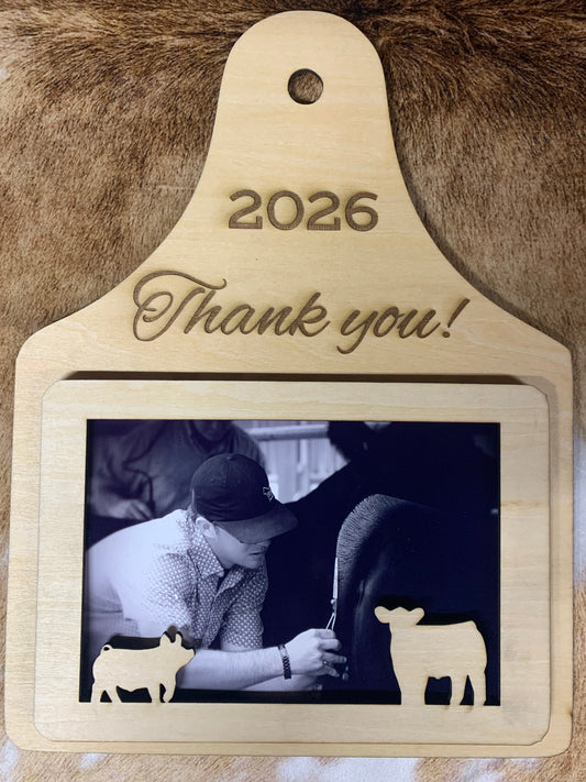 4x6 photo insert ear tag thank you