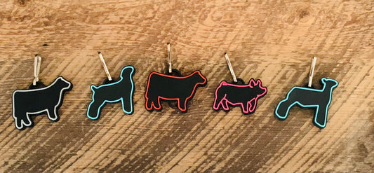 Show Livestock Zipper Pull/keychain charms