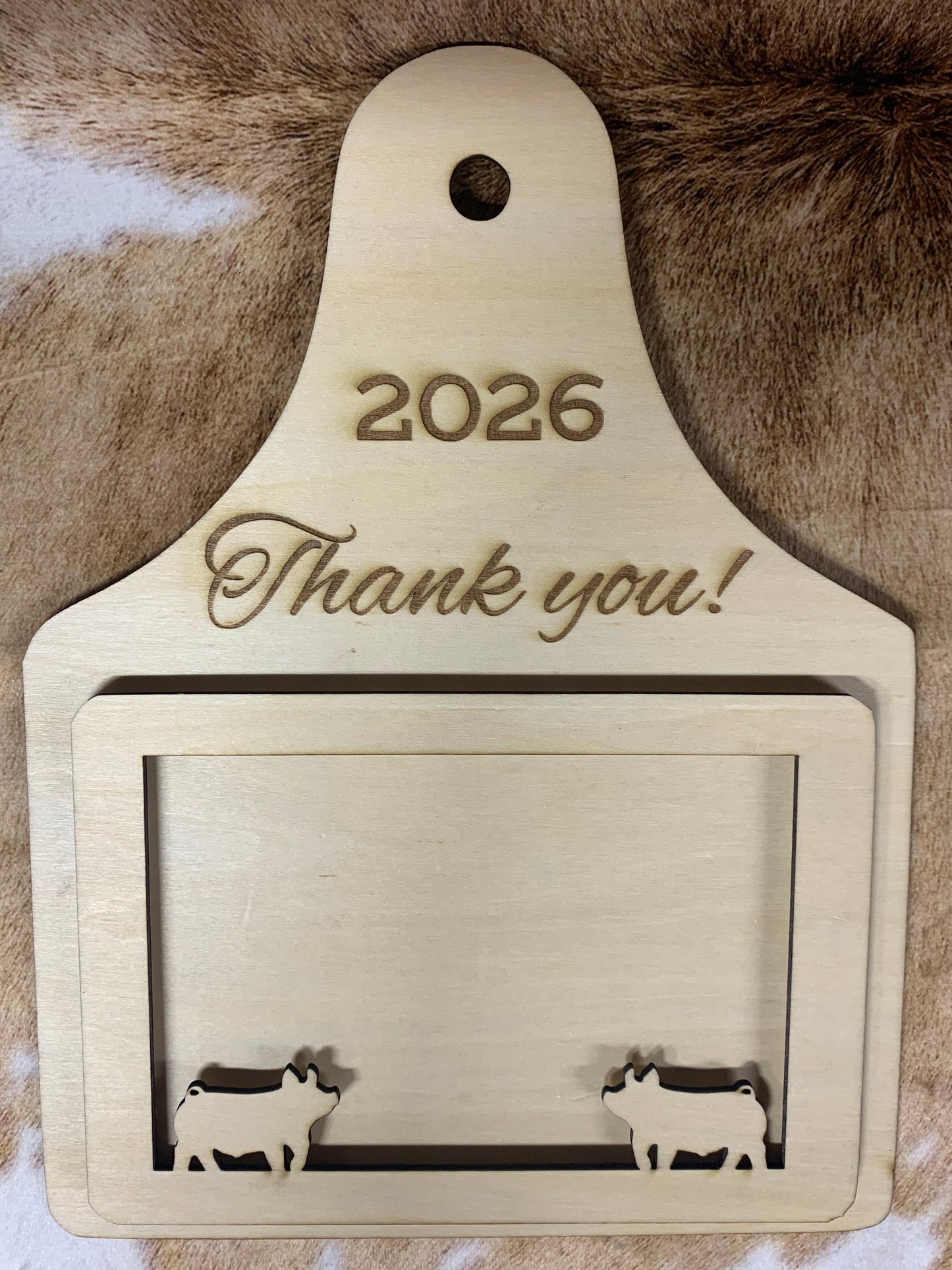 4x6 photo insert ear tag thank you