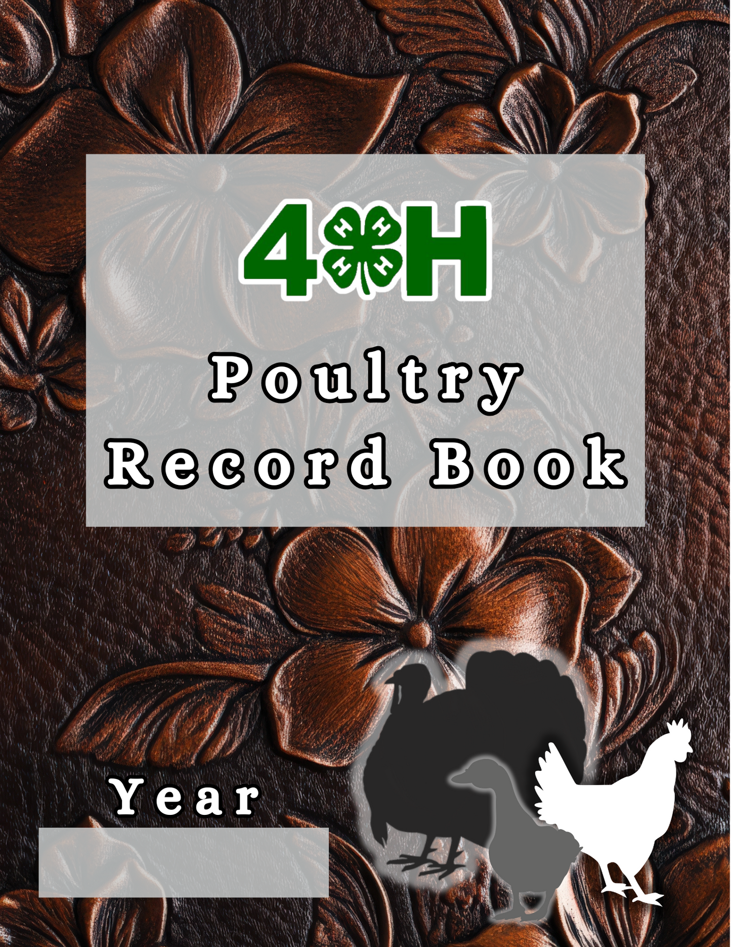4H Record Book Leather Floral (Print at Home)