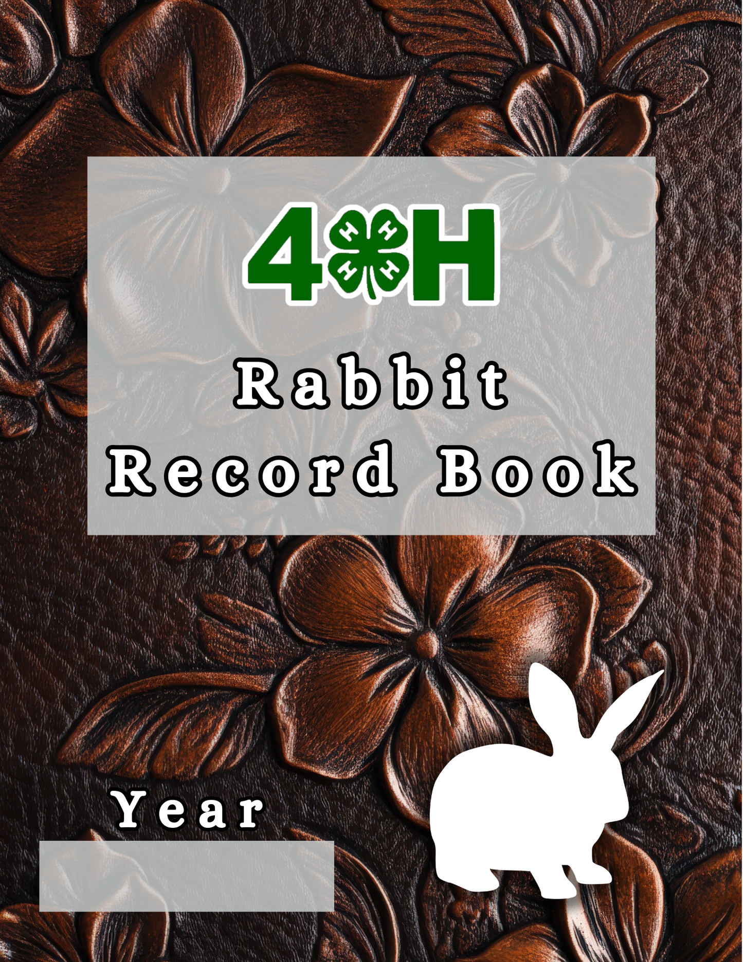 4H Record Book Leather Floral (Print at Home)