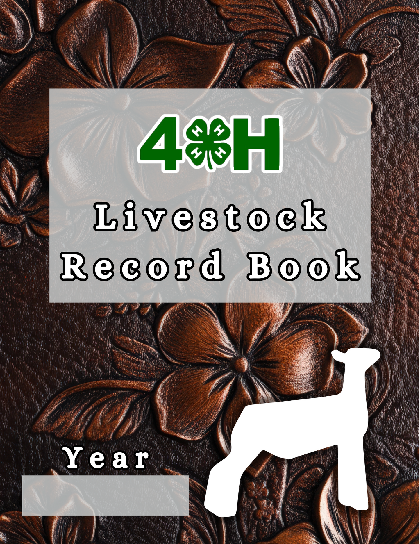 4H Record Book Leather Floral (Print at Home)
