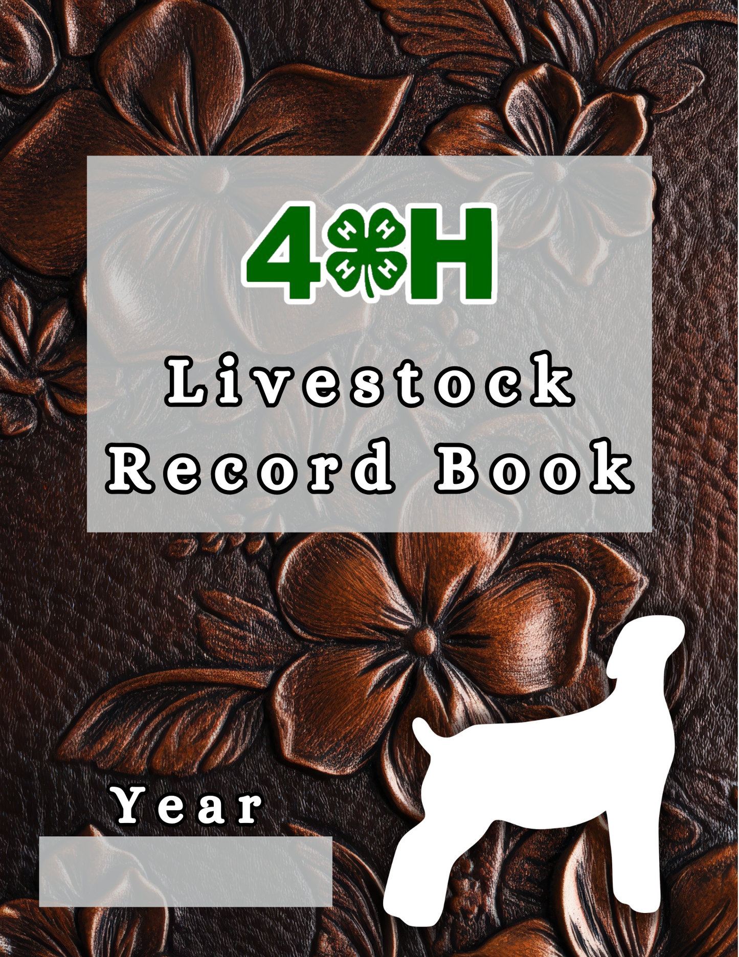 4H Record Book Leather Floral (Print at Home)