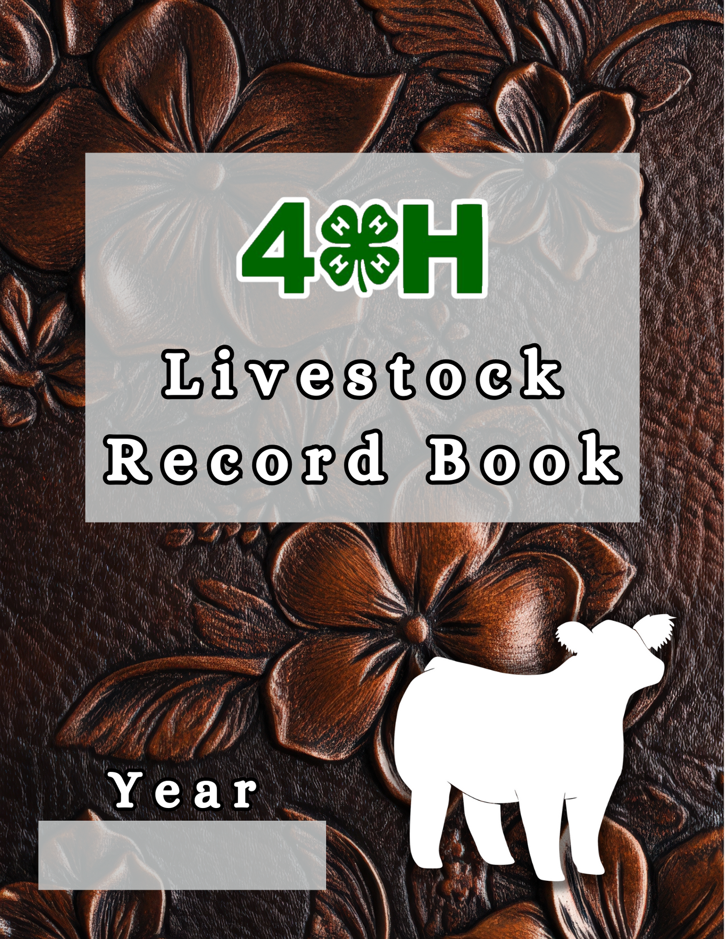 4H Record Book Leather Floral (Print at Home)