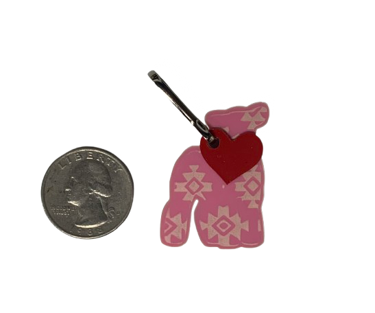 Valentine livestock keychain