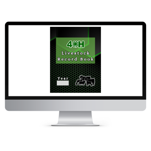 4H Record Book interactive PDF/ typed (Green/Black Abstract)