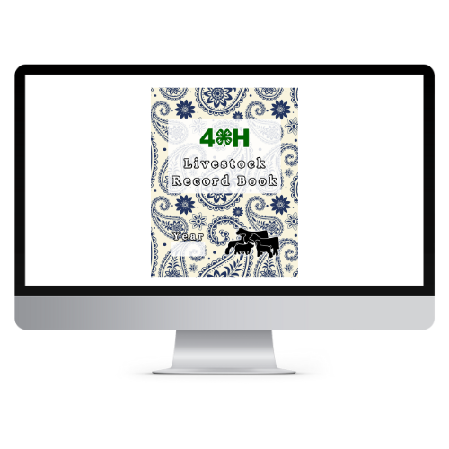 4H Record Book interactive PDF/typed (Paisley Navy)