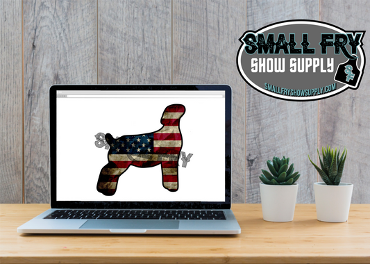 Digital Download Show Goat Vintage USA Flag